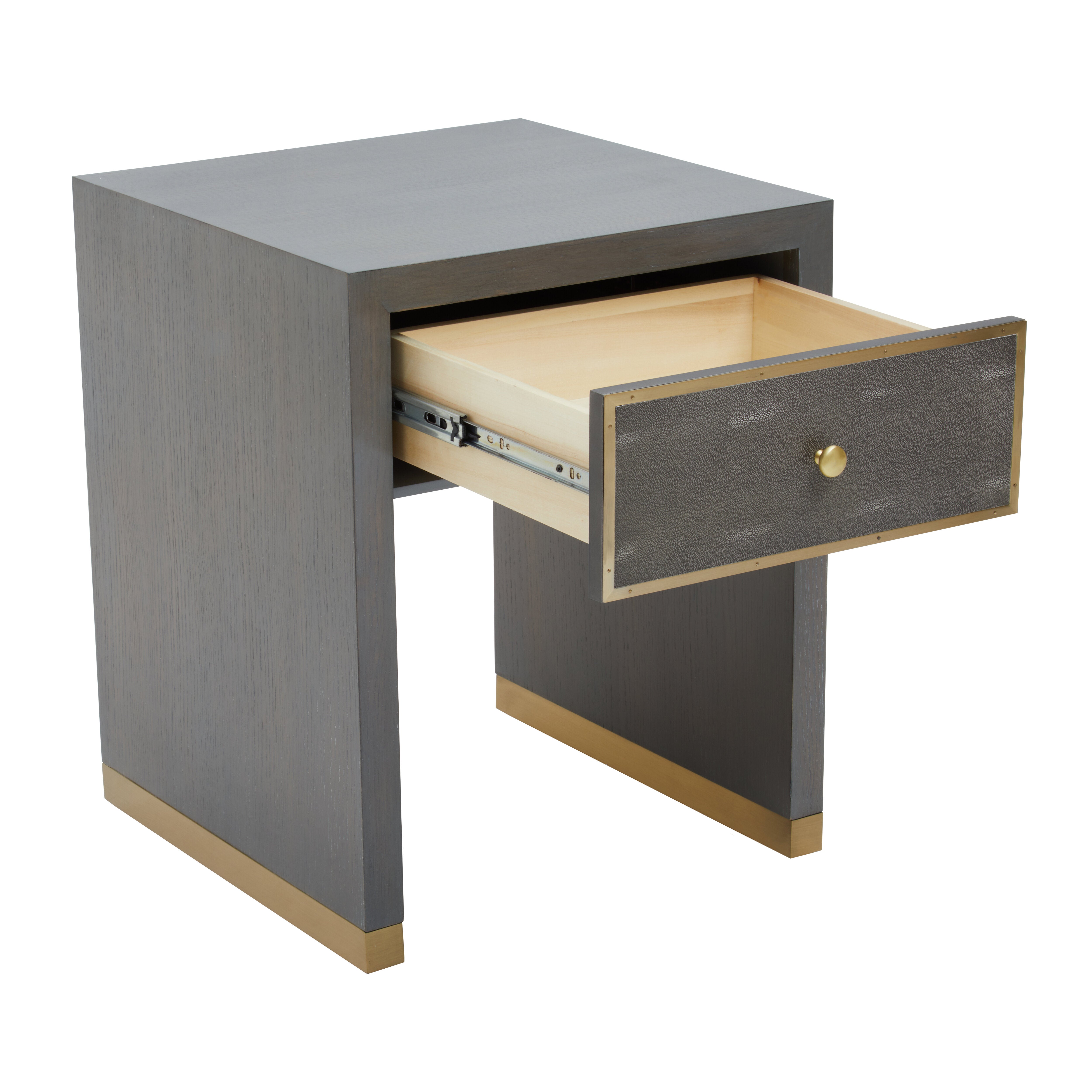 Torcino Grey Faux Shagreen Side Table